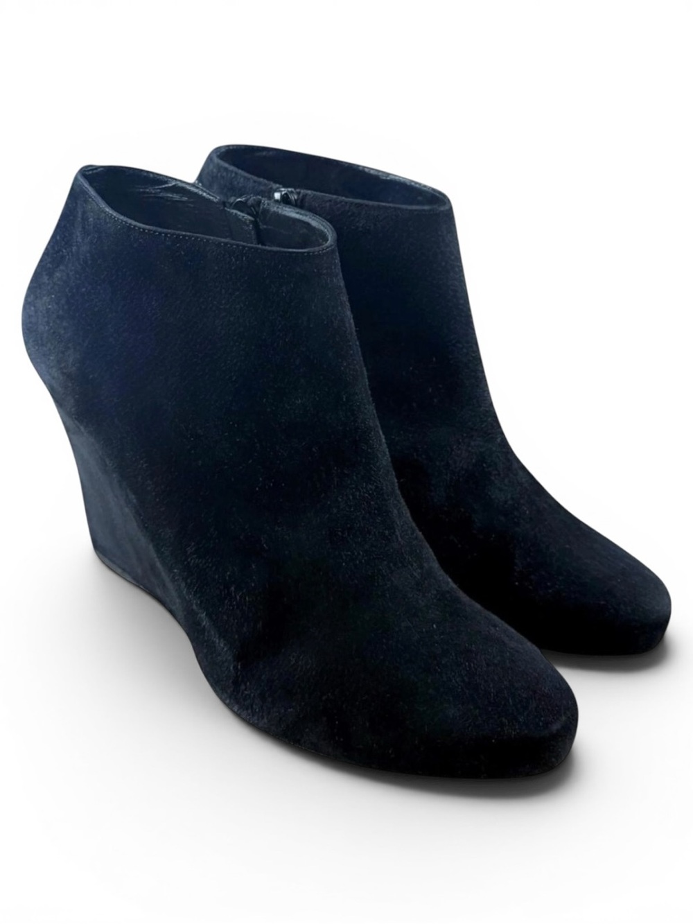 Christian Louboutin Belle Zeppa Wedge Ankle Boots – Black Suede Size 39